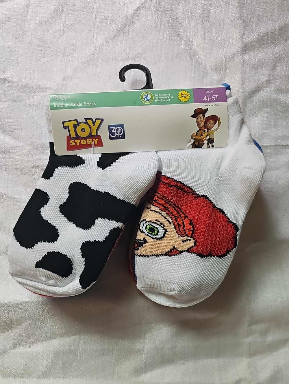 Disney-Toy Story Toddler Size 4T-5T Ankle Socks 10 Pairs Multicolor New